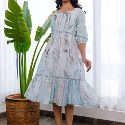 PHEETA Women Blue Printed Cotton Kurta-picture-33