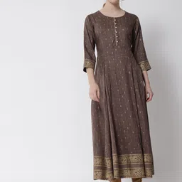Tulsattva Women Brown Ethnic Motifs  Anarkali Kurta-picture-33
