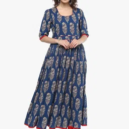Divena Women Ethnic Motifs Printed Pure Cotton Anarkali Kurta-picture-58