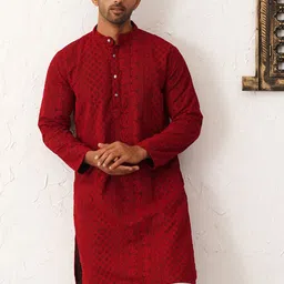 Jompers Paisley Embroidered Chikankari Georgette Straight Kurta-image-40