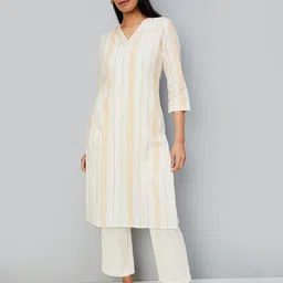 max Striped V-Neck Straight Kurta-41
