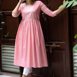 WEAVLLITE Polka Dots Printed Embellished Anarkali Kurta-picture-32