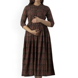 Charnest Ethnic Motifs Printed Maternity Anarkali Dress-picture-19