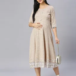 DUMMY SHAPE Gotta Patti Cotton Maternity Anarkali Kurta image 1