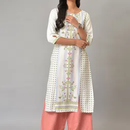 W Floral Printed Straight Kurta-image-35