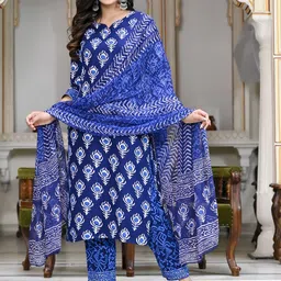 gosriki KALINI Ethnic Motifs Printed Regular Kurta With Trousers & Dupatta image 1