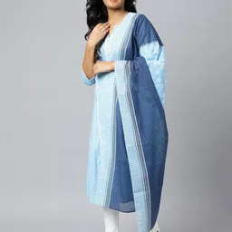 AURELIA Blue & White Printed Dupatta-25