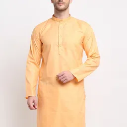 Benstoke Men Peach-Coloured Kurta-picture-24