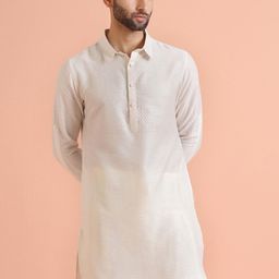 KISAH Men Thread Work Pathani Kurta-picture-22