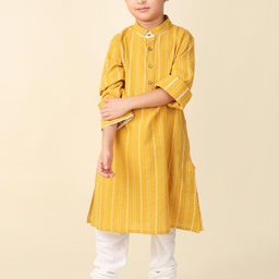 Fabindia Boys Striped Straight Pure Cotton Kurta-picture-2