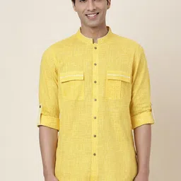 Fabindia Abstract Printed Cotton Pathani Kurta-image-80