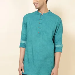 Fabindia Printed Mandarin Collar Pure Cotton Kurta-image-33