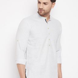 even Men Cream-Coloured Dobby Pathani Kurta-picture-10