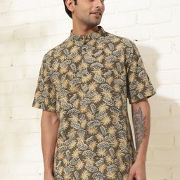Fabindia Floral Printed Mandarin Collar Straight Kurta-image-71