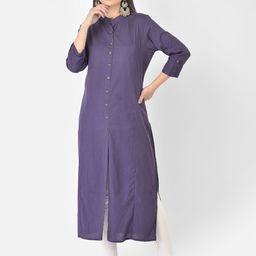 Pistaa Women Purple Cotton Kurta-picture-23