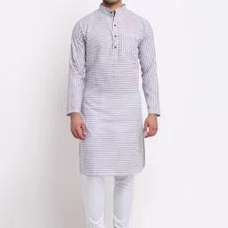 Enchanted Drapes Striped Mandarin Collar Straight Kurta-11