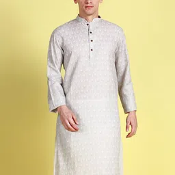 Sanwara Ethnic Motifs Printed Mandarin Collar Cotton Kurta-image-61