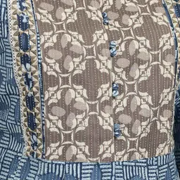 Span Ethnic Motifs Printed Thread Work cotton A-Line Kurta image 2
