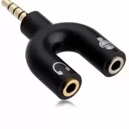 Rv7 Black 3.5 mm Audio Jack Splitter - Headphone and Microphone Phone Converter-image-58