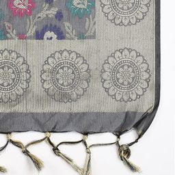 Dupatta Bazaar Grey & Pink Woven Design Dupatta image 5