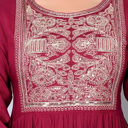 MAUKA Ethnic Motifs Embroidered Regular Sequinned Kurta With Salwar & Dupatta image 2