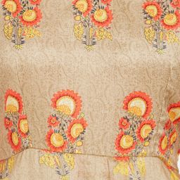 Kvsfab Beige & Orange Ethnic Motifs Printed Layered Maxi Fit & Flare Ethnic Dress image 2