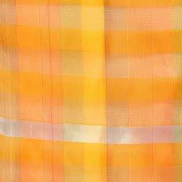 LOOM LEGACY Yellow Checked Art Silk Dupatta with Zari image 3