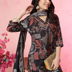 Anouk Women Floral Printed Regular Kurta with Trousers & With Dupatta-picture-46