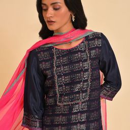 WISHFUL Ethnic Motifs Printed Sequinned Kurta With Salwar & Dupatta image 2