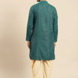 Amodh by Kisah Men Green Thread Work Kurta image 3