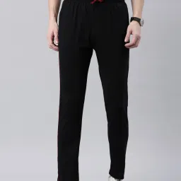 Men Solid Black Track Pants-image-77
