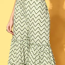 Sangria Printed Pure Cotton A-Line Kurta With Sharara & Dupatta Set image 3