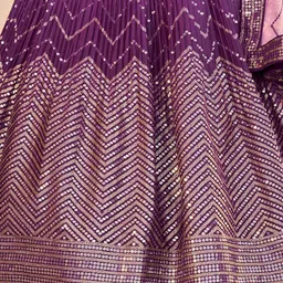 FABPIXEL Embellished Sequinned Semi-Stitched Lehenga & Unstitched Blouse With Dupatta image 4