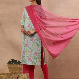 W Woven Design Dupatta With Thread Work image 3