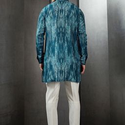 Rohit Gandhi + Rahul Khanna Abstract Printed Mandarin Collar Long Sleeves Short Kurta image 4