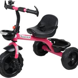BABY TRICYCLE FOR KIDS WITH FRONT AND BACK BASKET MGC-PINK BST Tricycle-image-5
