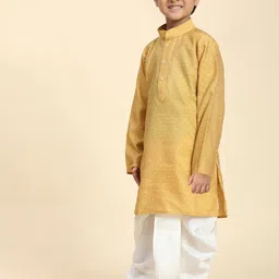 Pro-Ethic STYLE DEVELOPER Boys Self Designed Regular Kurta With Dhoti Pants image 2