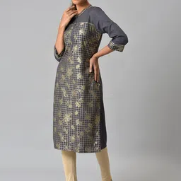 AURELIA Printed Button Down Liva Kurta image 4