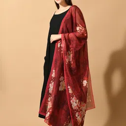 Myshka Shoulder Straps A-Line Kurta With Palazzos & Printed Dupatta image 4