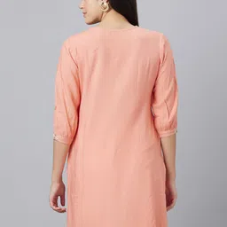 Globus Cuffed Sleeves Straight Regular Kurta image 4