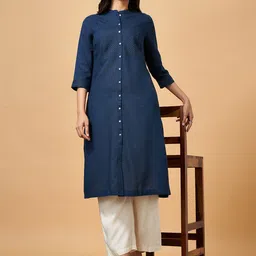 Marigold Lane Mandarin Collar Pleated Straight Kurta-57