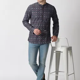 Saffron Threads Men Abstract Printed Pure Cotton Kurta image 3