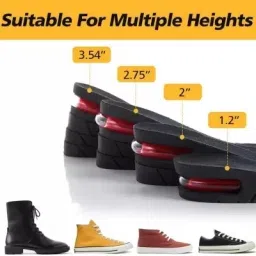 3Layer Full Height Increase insole Shoes Pad For Men & Women (Black) Insole-16