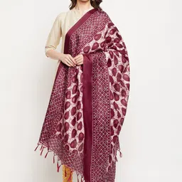 Clora Creation Maroon Printed Dupatta image 2