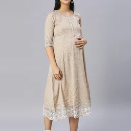 DUMMY SHAPE Gotta Patti Cotton Maternity Anarkali Kurta image 5