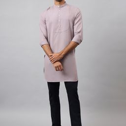 MR BUTTON Men Mauve Pathani Kurta image 2