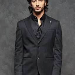 Men Single Breasted - 2 button Striped Suit-image-73