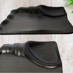 mdnsho Melamine Platter Set for Snacks and Sweets, Plates / Tray for Party and Daily use Serving Platter, Unbreakable (6.5 Inch, Matt Black, Pack of 1) Chip & Dip Tray image 4