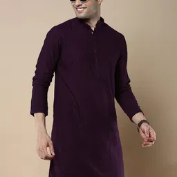 Anouk Floral Woven Design Mandarin Collar Chikankari Straight Kurta-picture-24