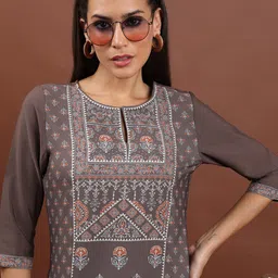 Vishudh Ethnic Motifs Printed Straight Regular Kurta-10